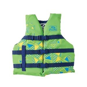 Fluid Life Jacket Vest Youth  Green Coast Guard Approved 55-88  pounds-